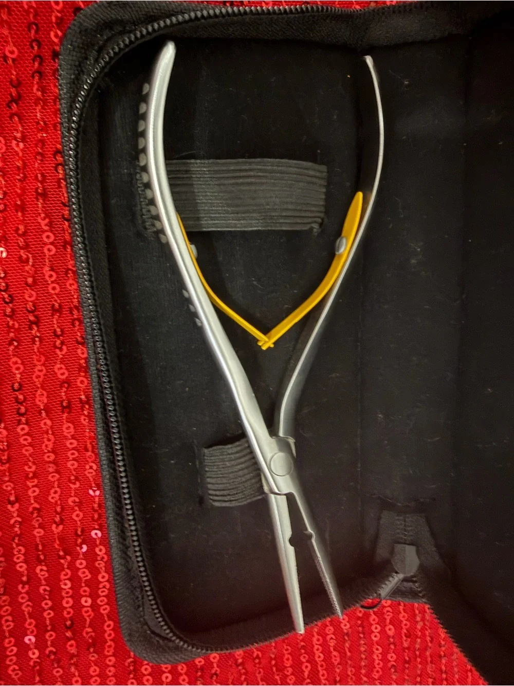 Compact Black Heat-Tool Travel Case with Yellow Logo